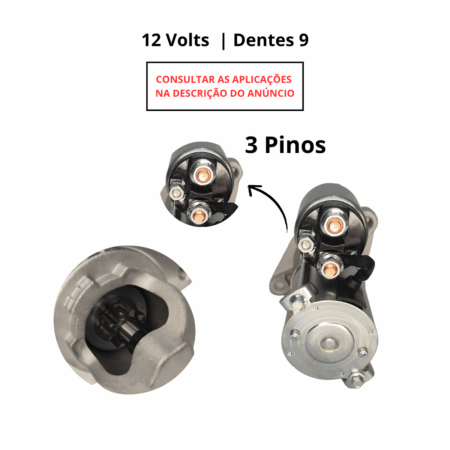 Motor de Partida Chevrolet Astra Monza S10 Vectra e Vectra GT Zafira Empilhadeira Hyster e Yale Sistema Delco Remy - Imagem 2