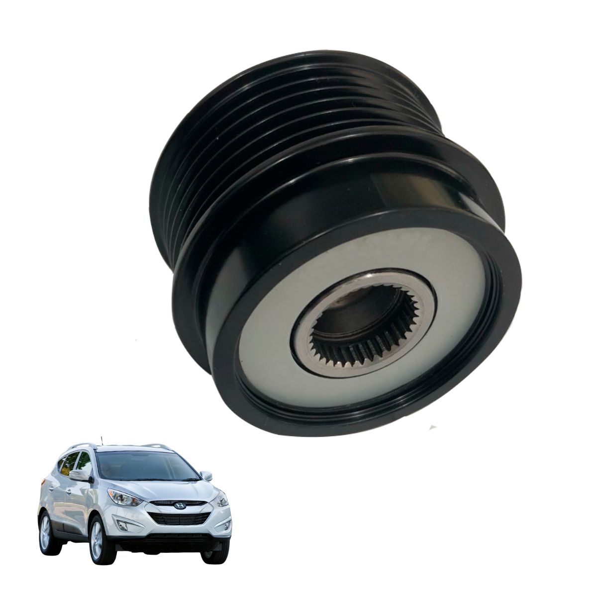 Polia Roda Livre 6 canais para Hyundai Accent - Creta - Elantra & KIA Cerato - Picanto - Soul