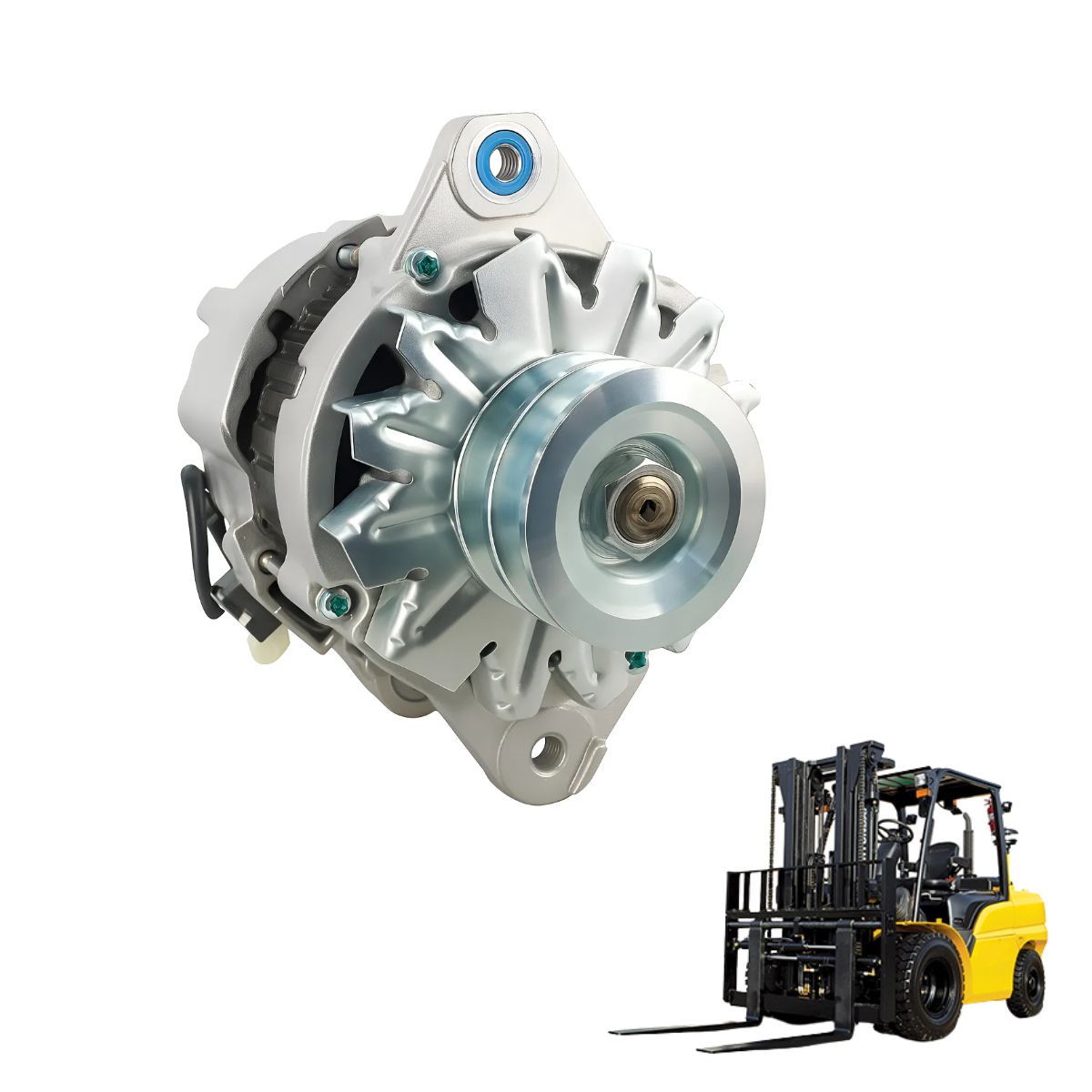 Alternador 24V 50AMP Para Hyundai R110-7 - Empilhadeiras 35DS-7 - 50DS-7E - 80D-7