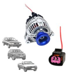 Alternador Volkswagen Parati Saveiro Gol II III IV Quantum Santana 1.6 1.8 2.0 12v 90a Fixação Junta Polia 2 PK Cor Azul